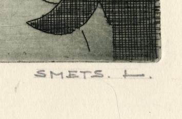 Kleine ets van de Belgische kunstenaar Léon Smets