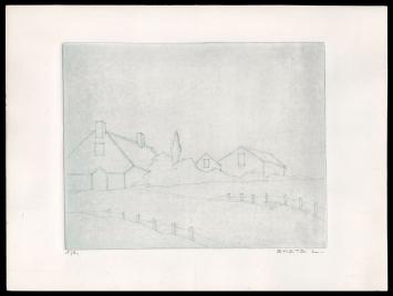 Boerderij geëtst door Mechelse kunstenaar Léon Smets