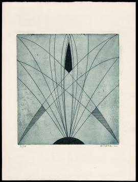 non figuratief abstract kunstwerk geëtst door Mechelse kunstenaar Léon Smets