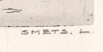 Gesigneerde ets van Léon Smets kopen
