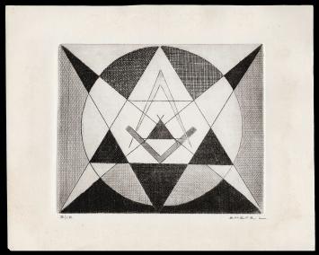 Abstracte ets van de Belgische kunstenaar Léon Smets kopen