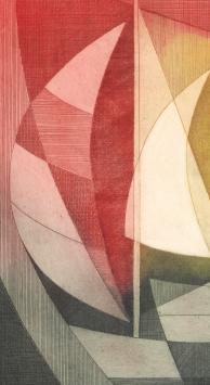 Figuratief abstract, zeilboten in kleur
