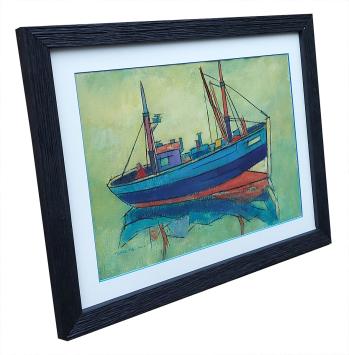 Gouache, vissersboot