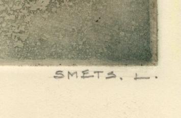 Gekleurde ets van Léon Smets