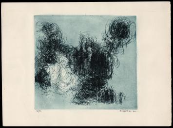 Abstracte ets van de Belgische etser Léon Smets