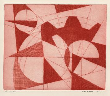 Abstract kunstwerk van Belgische etser Léon Smets