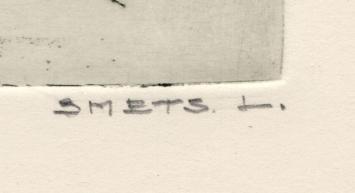 Gesigneerde ets van L. Smets te koop