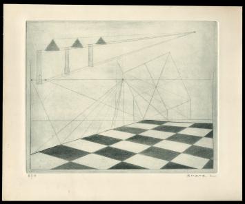 Perspectief geëtst door Mechelse kunstenaar Léon Smets