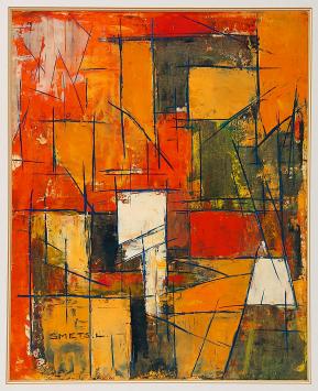 Abstract kunstwerk geschilderd door Léon Smets