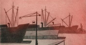 Gesigneerde ets van Léon Smets 