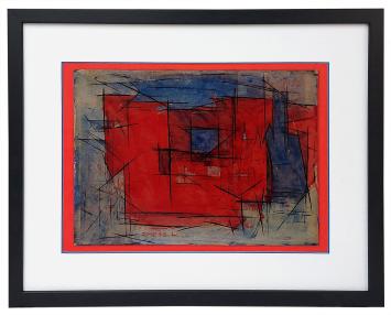 Abstract schilderij door de kunstschilder Léon Smets