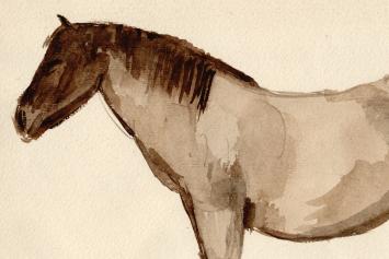 Schilderij van een Brabants trekpaard