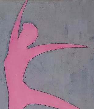 Schilderij, de danseres en een naakt (voor en achter)