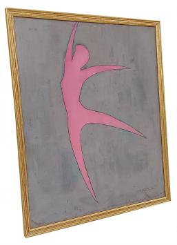 Schilderij, de danseres en een naakt (voor en achter)