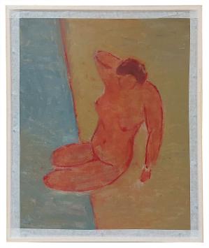Schilderij, de danseres en een naakt (voor en achter)
