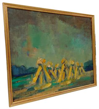 Graanschoven op het veld