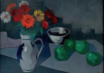 Modern stilleven geschilderd door L. Smets