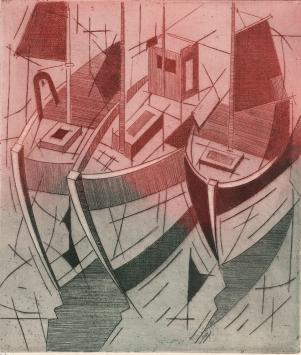De Belgische graficus Léon Smets met een maritiem onderwerp
