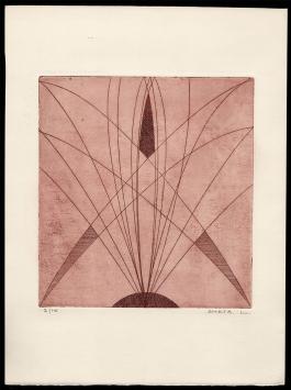 non figuratief abstract kunstwerk geëtst door Mechelse kunstenaar Léon Smets
