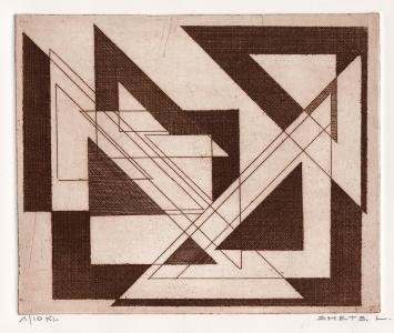 Kleine genummerde ets van Léon Smets, 1 van de 10