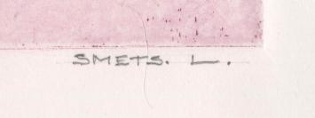 Groot schip aan de Antwerpse kade (aubergine) 2/10 Kl.