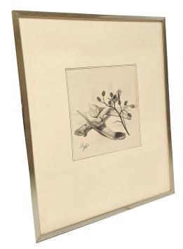 Stilleven, veer met takjes 1974