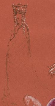 Leonor Fini met een droge naald ets uit 1980