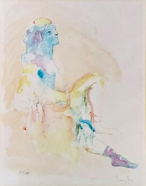 Leonor Fini met een litho 91/100