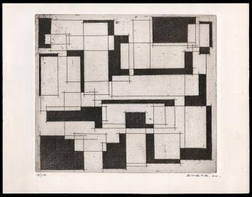 Abstracte ets van de Belgische kunstenaar Léon Smets aanschaffen