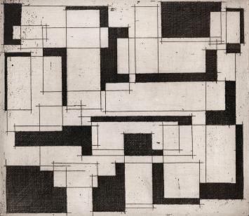 De Belgische etser Léon Smets met een kunstwerkje op papier