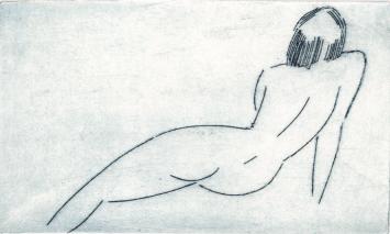 De Belgische etser Léon Smets  met een ets