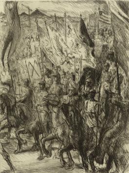 Ets in goede conditie van de Belgische kunstenaar Jean Donnay