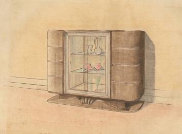 Ontwerptekening, Art Deco-meubel