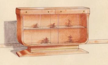 Art Deco vitrinekast van Leytens Frères