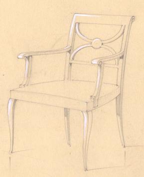 klassiek Lodewijk XV / rococo fauteuil-ontwerp
