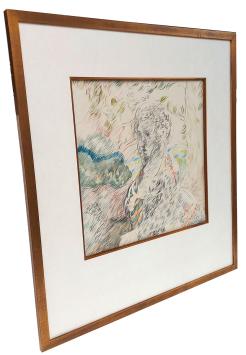 Tekening, dame in de natuur