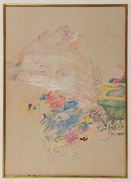 Frank Liefooghe  met een tekening uit 1968