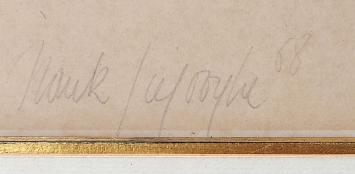 Tekening, meisje achter de bloemen 1968