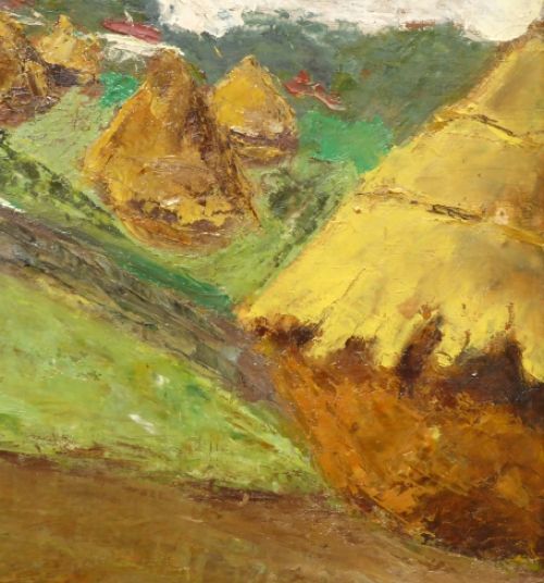 Hooimijten in een akkerland