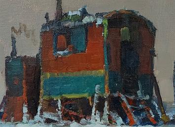 WWoonwagens in de sneeuw