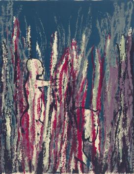 André Goezu met een litho uit 1973