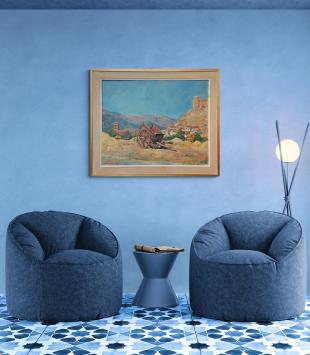 Hooiwagen in het Spaanse landschap 1976