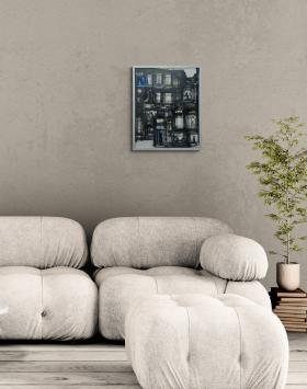 De moderne blok in de straat