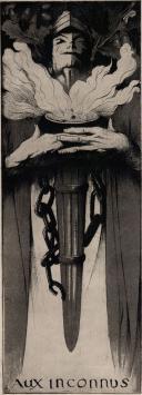 M. Langaskens met een ets uit 1934