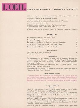 Numéro 6  Revue L'Oeil, 1955
