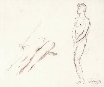 Gesigneerde tekening van Lode Sebregts