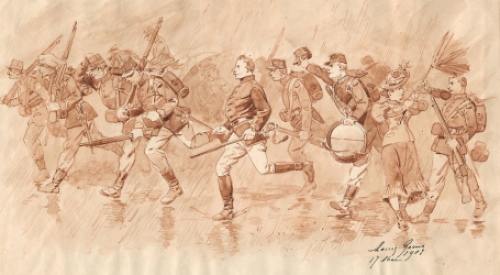 Aquarel uit 1903 van Louis Geens kopen