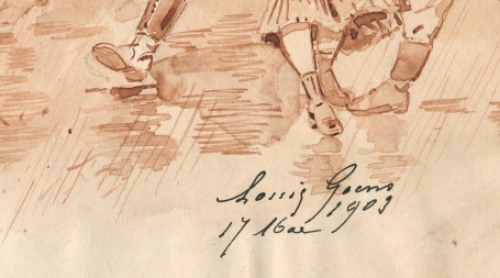 Aquarel van de Belgische schilder Louis Geens