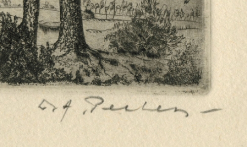 Landschapje met bomen en veldweg 6/50