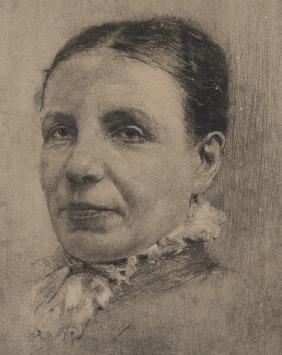 Portret van de moeder van de kunstenaar van Louis Peeters